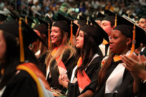 Master's students at commencement