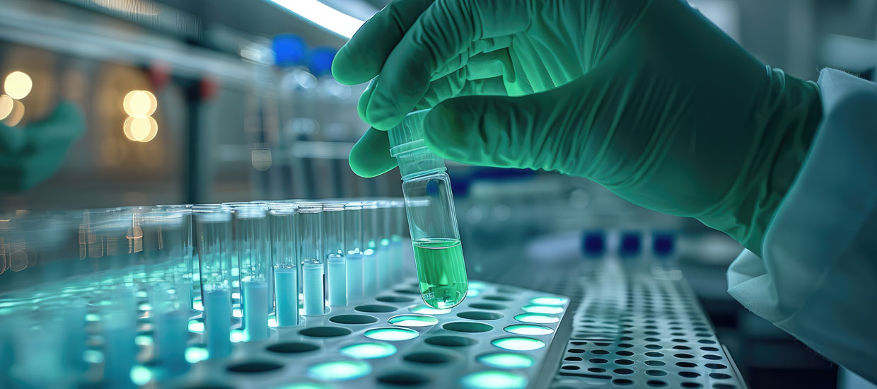 Close-up of test tube in a lab