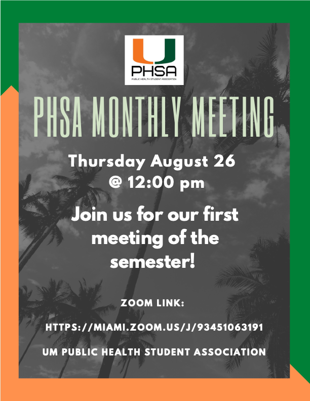 PHSA Meeting Fall 2021 Semester